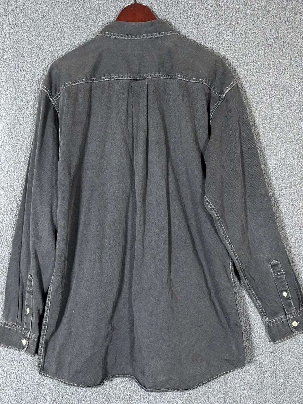 J Crew Cotton Oarsman Denim Long Sleeve Button Down Shirt - Men's Size LT Black